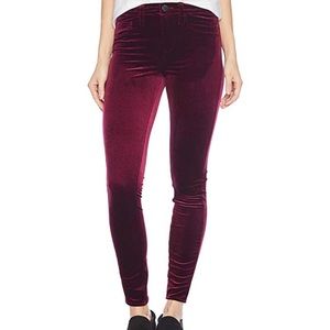 Blank NYC High Rise Skinny Velvet Burgundy